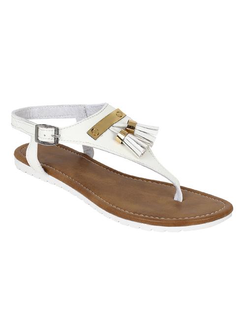 white leatherette back strap sandal - 11095466 - Very Small Image - 1