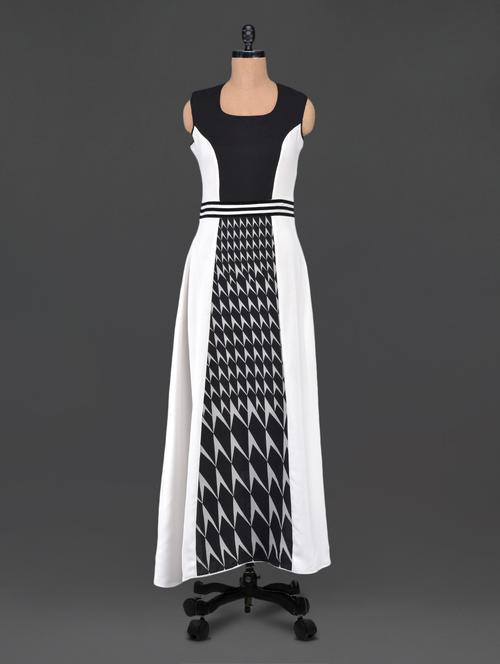 Sleeveless monochrome maxi dress - 1110116 - Very Small Image - 1