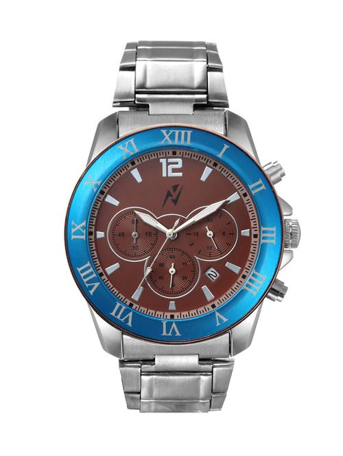 yepme men's chronograph watch - brown/silver - 11102026 - Very Small Image - 1