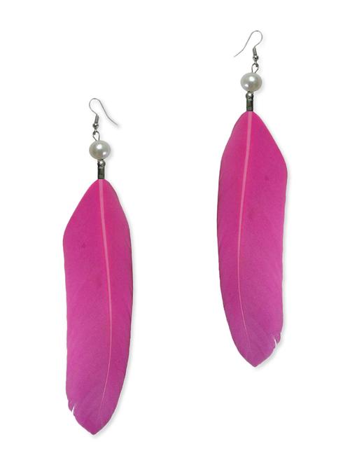 pink metal drop earrings - 11103784 - Very Small Image - 1