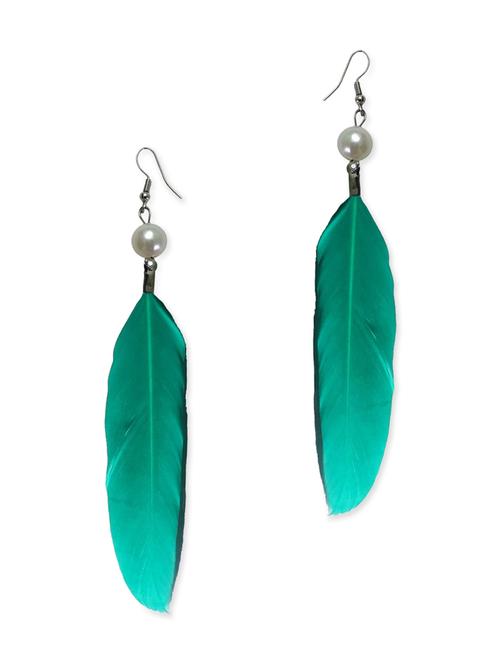 green metal drop earrings - 11103785 - Very Small Image - 1
