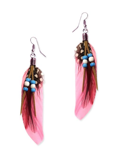 pink metal drop earrings - 11103790 - Very Small Image - 1