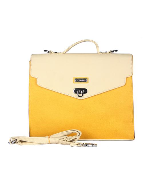 yellow leatherette handbag - 11104007 - Very Small Image - 1