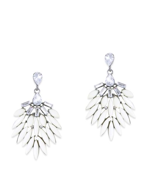 white metal drop earring - 11105161 - Very Small Image - 1
