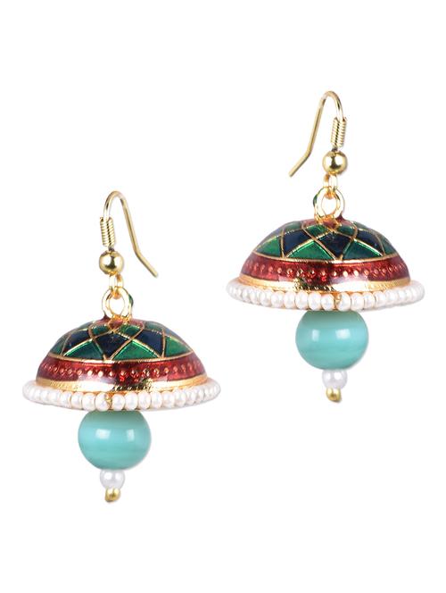 multicolored metal alloy ethnic jhumkis - 1110567 - Very Small Image - 1