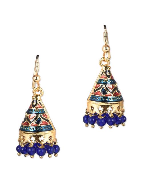 multicolored metal alloy ethnic jhumkis - 1110596 - Very Small Image - 1