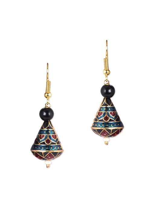 multicolored metal alloy meena work ethnic earrings - 1110617 - Very Small Image - 1