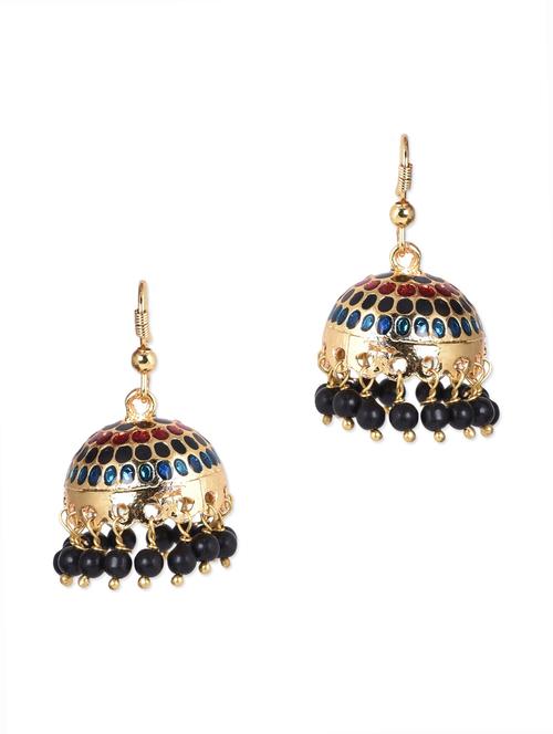 multicolored metal alloy jhumkas - 1110669 - Very Small Image - 1