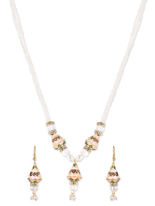 white meena work neckpiece set - 1110687 - Very Small Image - 1