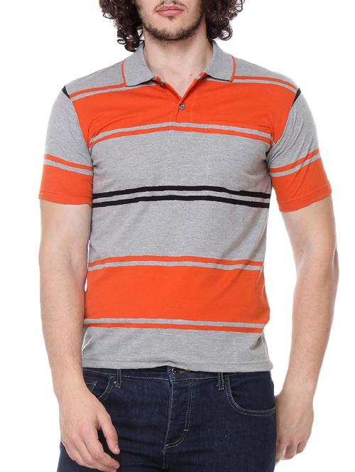 orange & grey cotton t-shirt - 11107533 - Very Small Image - 1