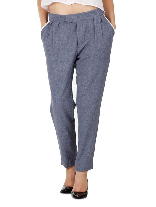 pleated ankle length narrow pants - 1110960 - Very Small Image - 1