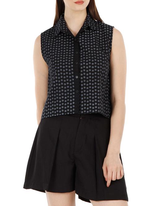 sleeveless printed crop shirt - 1110974 - Very Small Image - 1