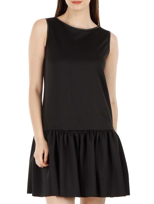 solid black drop waist flared dress - 1110996 - Very Small Image - 1