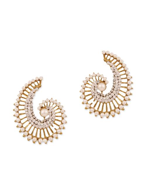 gold metal studs earrings - 11113496 - Very Small Image - 1
