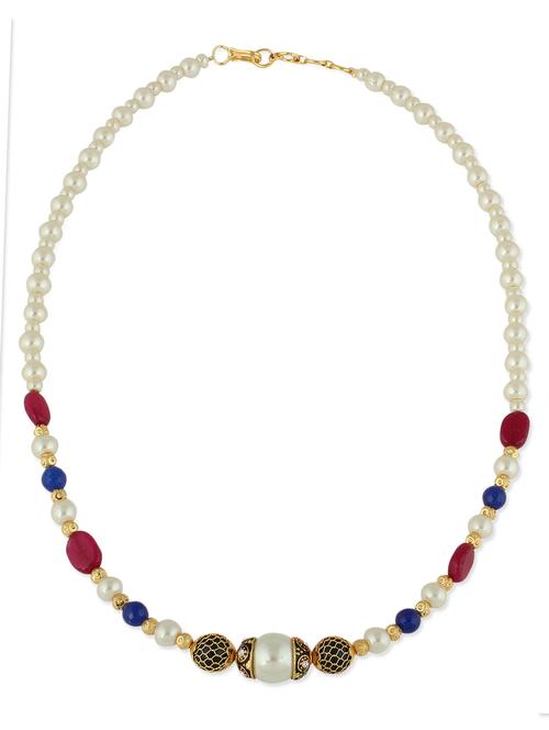 multi colored plastic pearl necklace - 11114638 - Very Small Image - 1