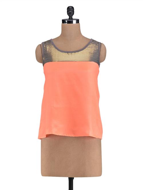 bling yoke orange party top - 1111670 - Very Small Image - 1