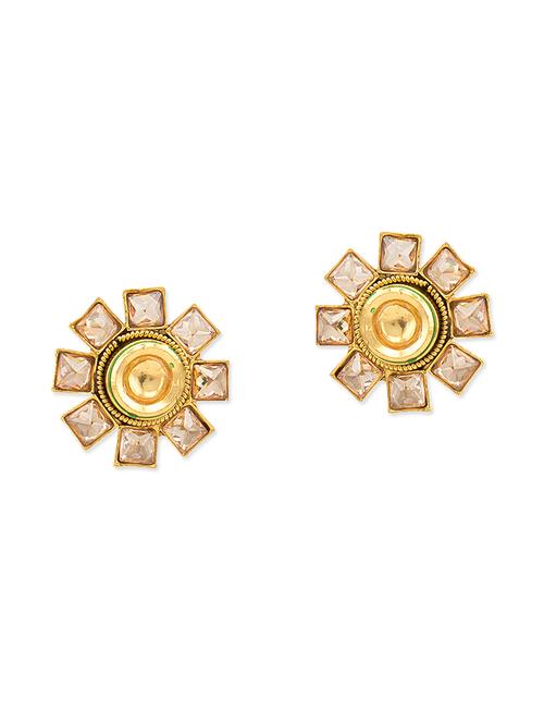 gold brass studs earring - 11117504 - Very Small Image - 1