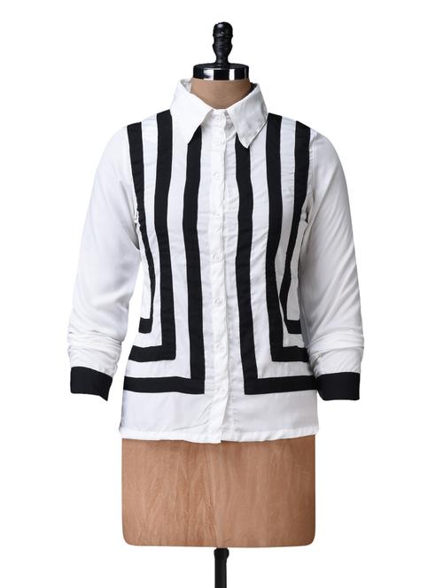full sleeves monochrome shirt - 1111878 - Very Small Image - 1