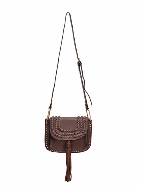 brown leatherette sling bag - 11122825 - Very Small Image - 1