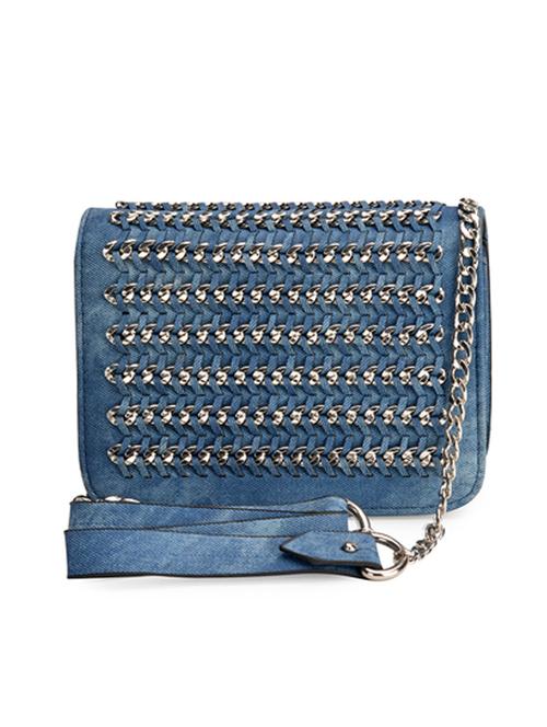blue leatherette sling bag - 11122827 - Very Small Image - 1
