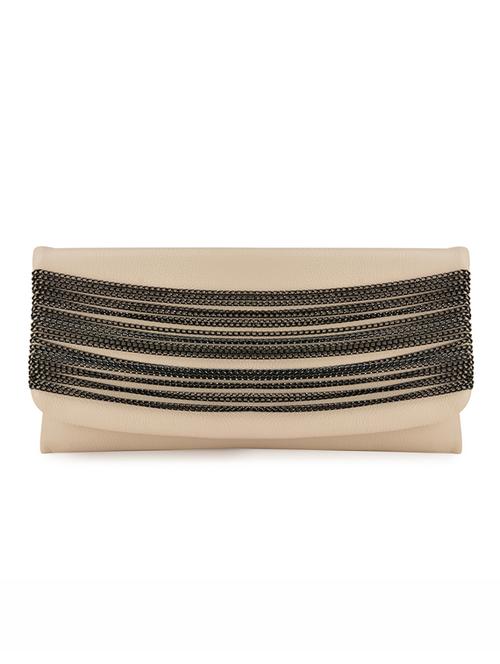 cream leatherette clutch - 11122873 - Very Small Image - 1