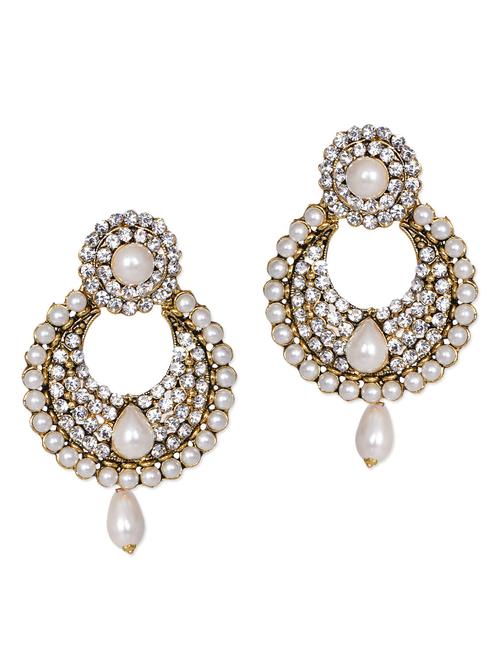 pearl beaded chandbali earrings - 1112329 - Very Small Image - 1