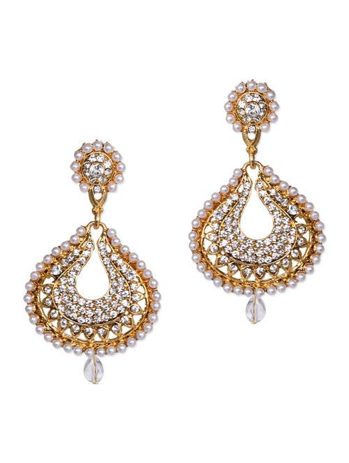 pearl beaded crystal drop earrings - 1112330 - Very Small Image - 1