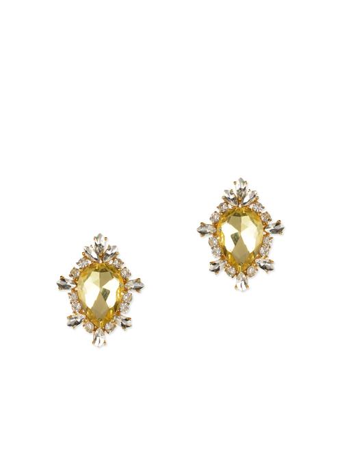 yellow metal studs earrings - 11124197 - Very Small Image - 1