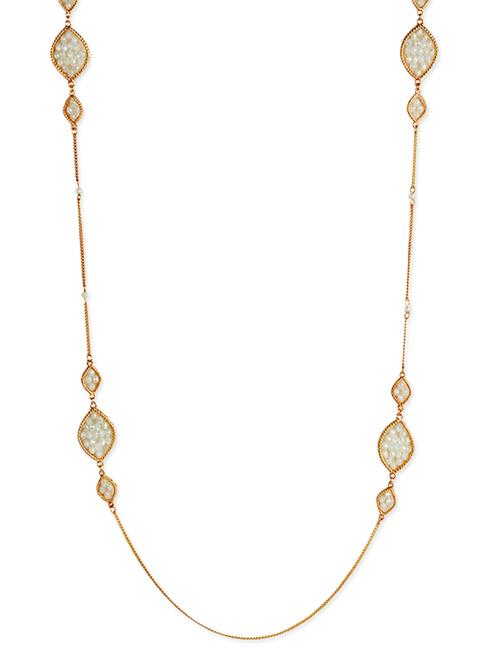 gold metal long necklace - 11124212 - Very Small Image - 1