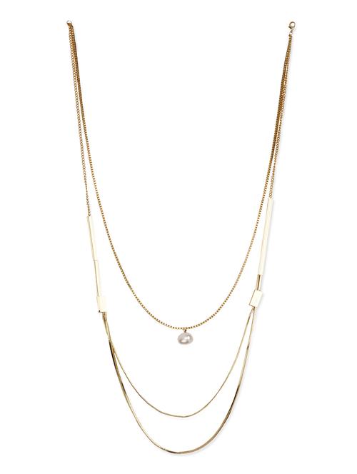 gold metal long necklace - 11124223 - Very Small Image - 1