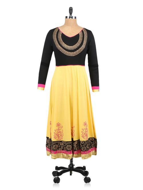 floral border viscose lycra kurta - 1112456 - Very Small Image - 1