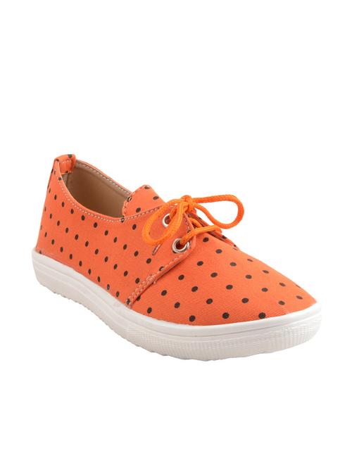 orange faux leather lace up casual shoe - 11124727 - Very Small Image - 1