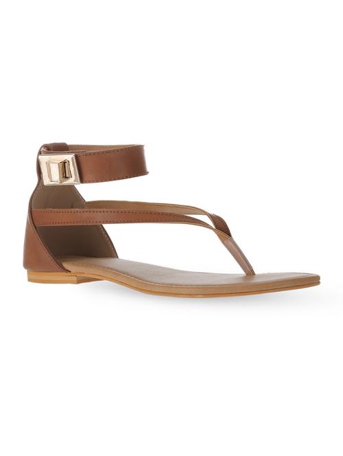 Solid brown leatherette flats - 11125808 - Very Small Image - 1