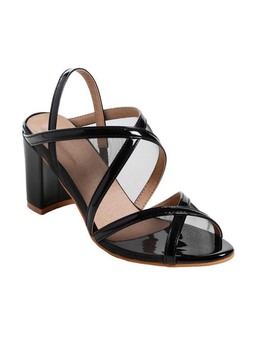 black leatherette back strap sandals - 11127009 - Very Small Image - 1