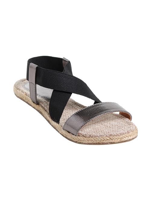 black leatherette back strap sandals - 11127037 - Very Small Image - 1