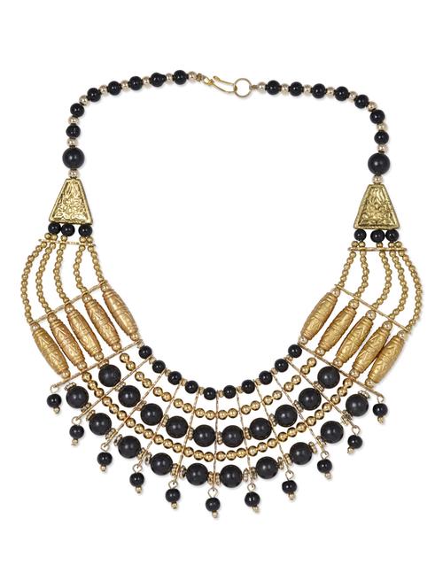 black beaded multilayered neckpiece - 1113008 - Very Small Image - 1