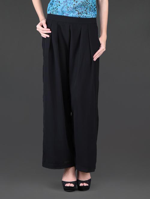 solid black pleated palazzo - 1113432 - Very Small Image - 1