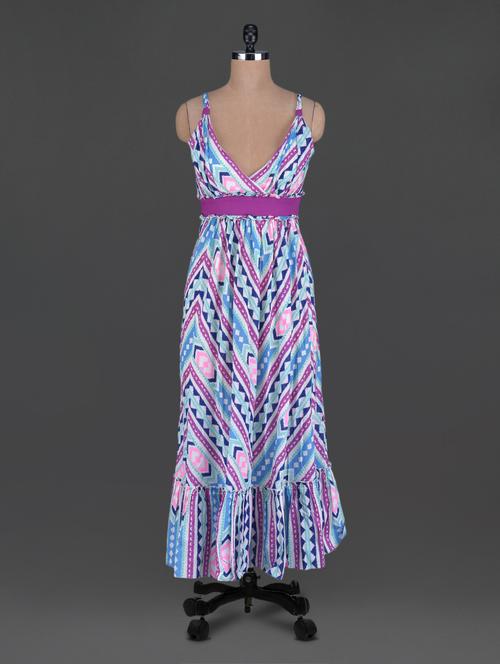 geometric print overlapping maxi dress - 1113457 - Very Small Image - 1