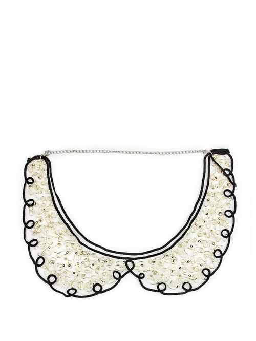 Curly thread bib necklace - 11138 - Very Small Image - 1