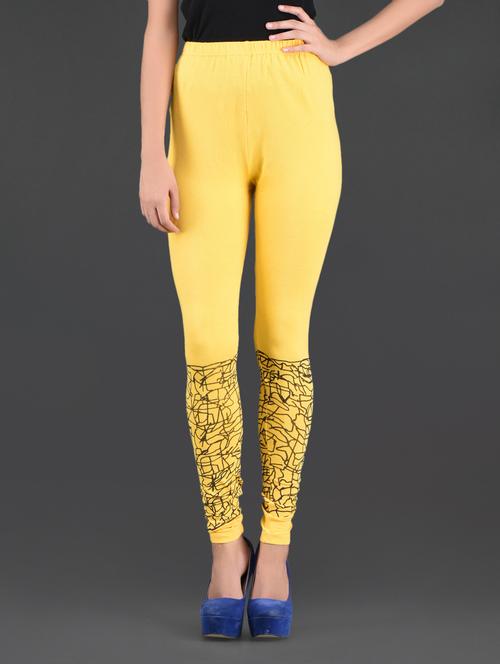yellow knitted viscose lycra leggings - 1114805 - Very Small Image - 1
