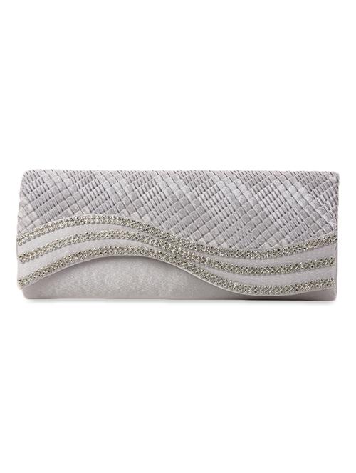studded silver leatherette clutch - 1114892 - Very Small Image - 1