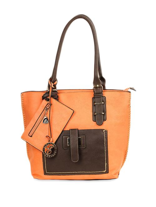 orange leatherette tote - 1114909 - Very Small Image - 1