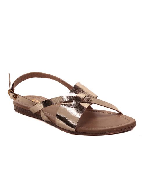 gold faux leather back strap sandals - 11150673 - Very Small Image - 1