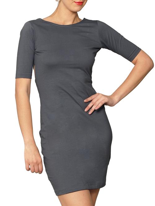 grey cotton bodycon dress - 1115235 - Very Small Image - 1