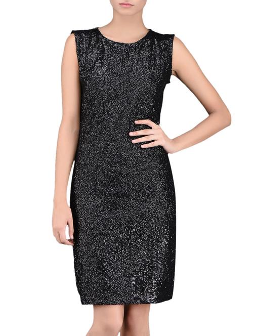 round neck sleeveless shimmery front dress - 1115251 - Very Small Image - 1