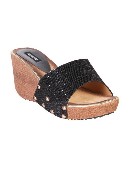 black leatherette wedges - 11152888 - Very Small Image - 1