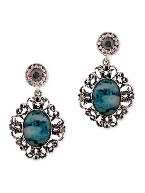 blue metal drop earring - 11153933 - Very Small Image - 1