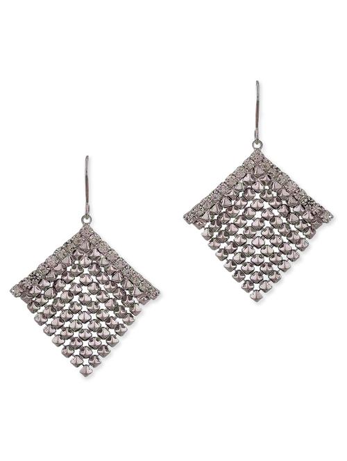 silver metal drop earring - 11153961 - Very Small Image - 1