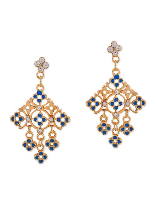 blue metal drop earring - 11154021 - Very Small Image - 1
