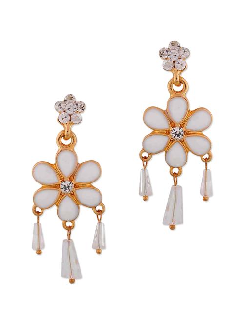 white metal drop earring - 11154035 - Very Small Image - 1